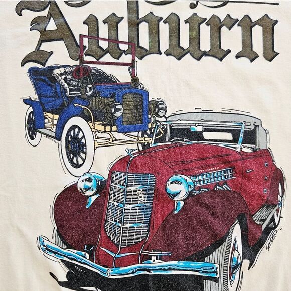 Vintage 1980's Auburn Cord Duesenberg Classic Car Museum Graphic Tee T-Shirt L - Picture 3 of 10